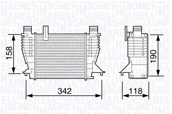 MAGNETI MARELLI tarpinis suslėgto oro aušintuvas, kompresorius 351319203560